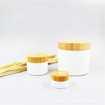 100% Biodegradable  300g disposable compostable Pla cosmetic jar with bamboo lid